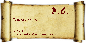 Mauks Olga névjegykártya